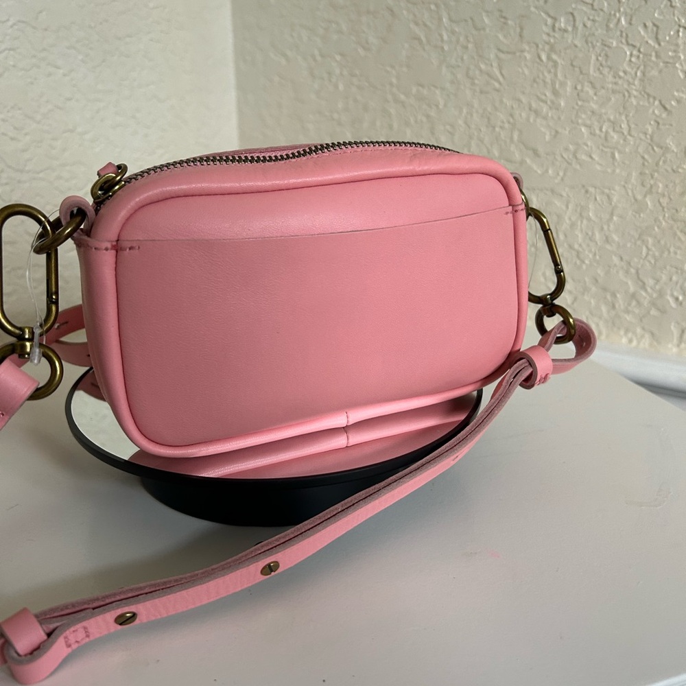 Madewell The Leather Carabiner Mini Crossbody Bag in Pink / Dried Blossom NEW - Picture 6 of 16